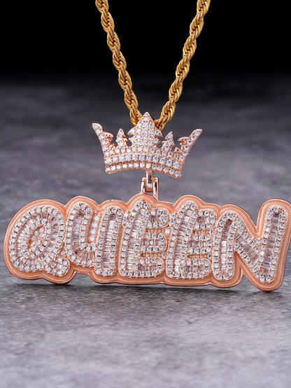 Diamond Crown Queen Charm Pendant