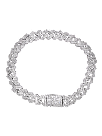 Hip Hop Style Mens Jewelry 10MM Cuban Link Bracelet 925 Silver White Gold Plated Diamond Moissanite Cunban Bracelet