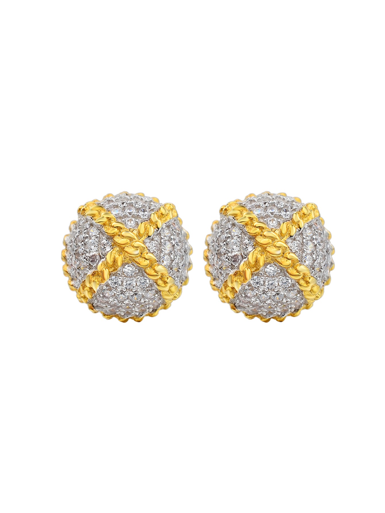 18K Gold Plated Cubic Zirconia Stud Earrings