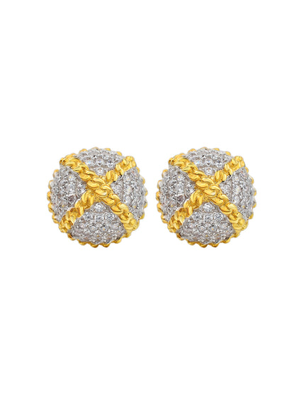 18K Gold Plated Cubic Zirconia Stud Earrings