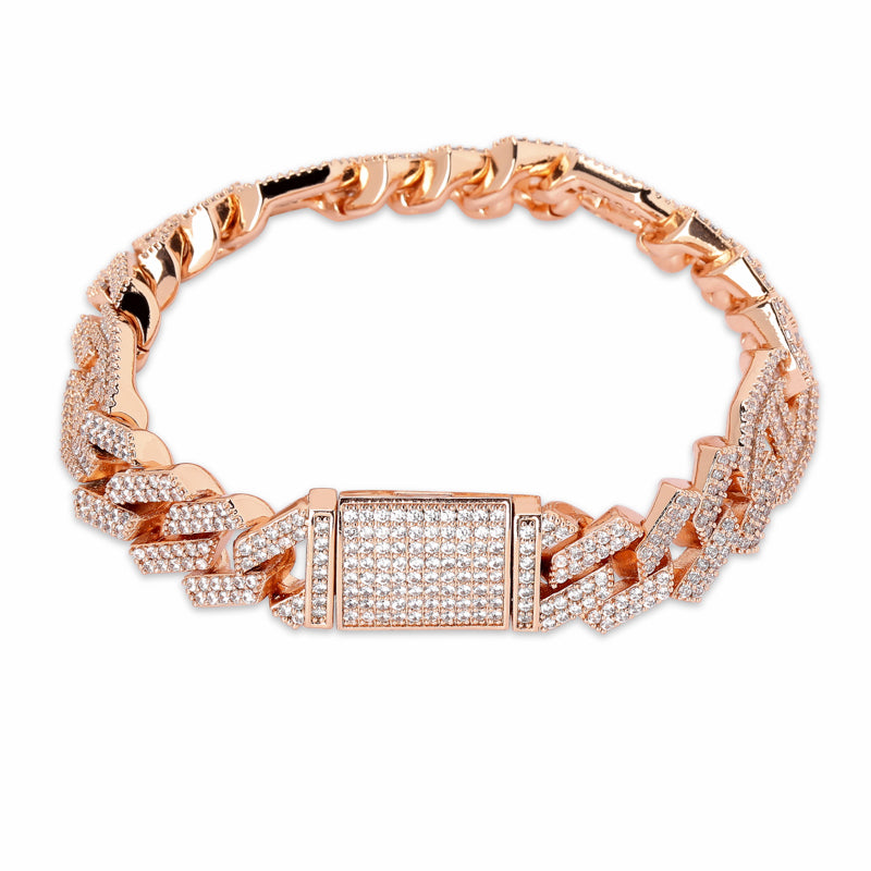 Full Zircon Hip Hop Cuban Chain Bracelet