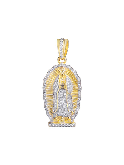 14K Gold Plated   Virgin De Guadalupe Pendant