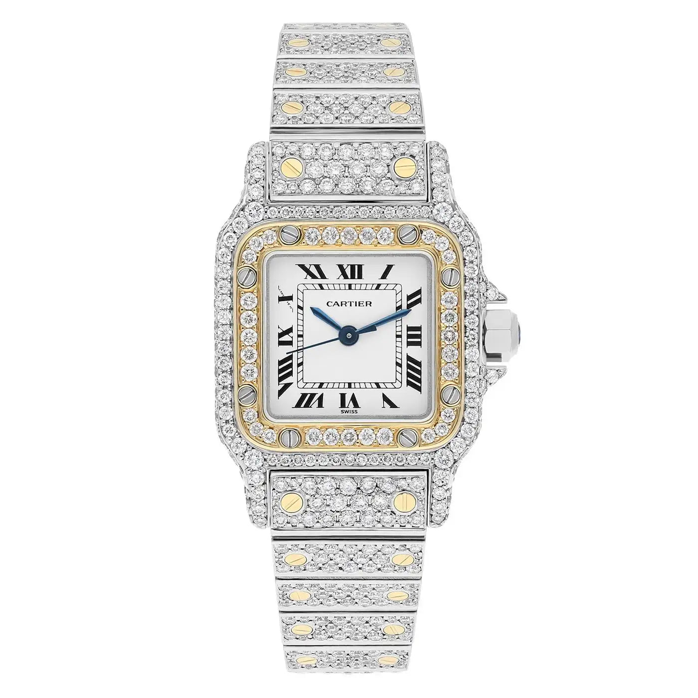 Cartier Santos Stainless Steel & 18K Yellow Gold Automatic Ladies Watch