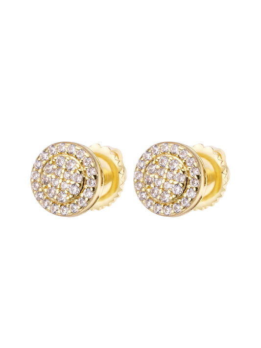 Iced Out 18k Gold Plated  Moissanite Stud Earring