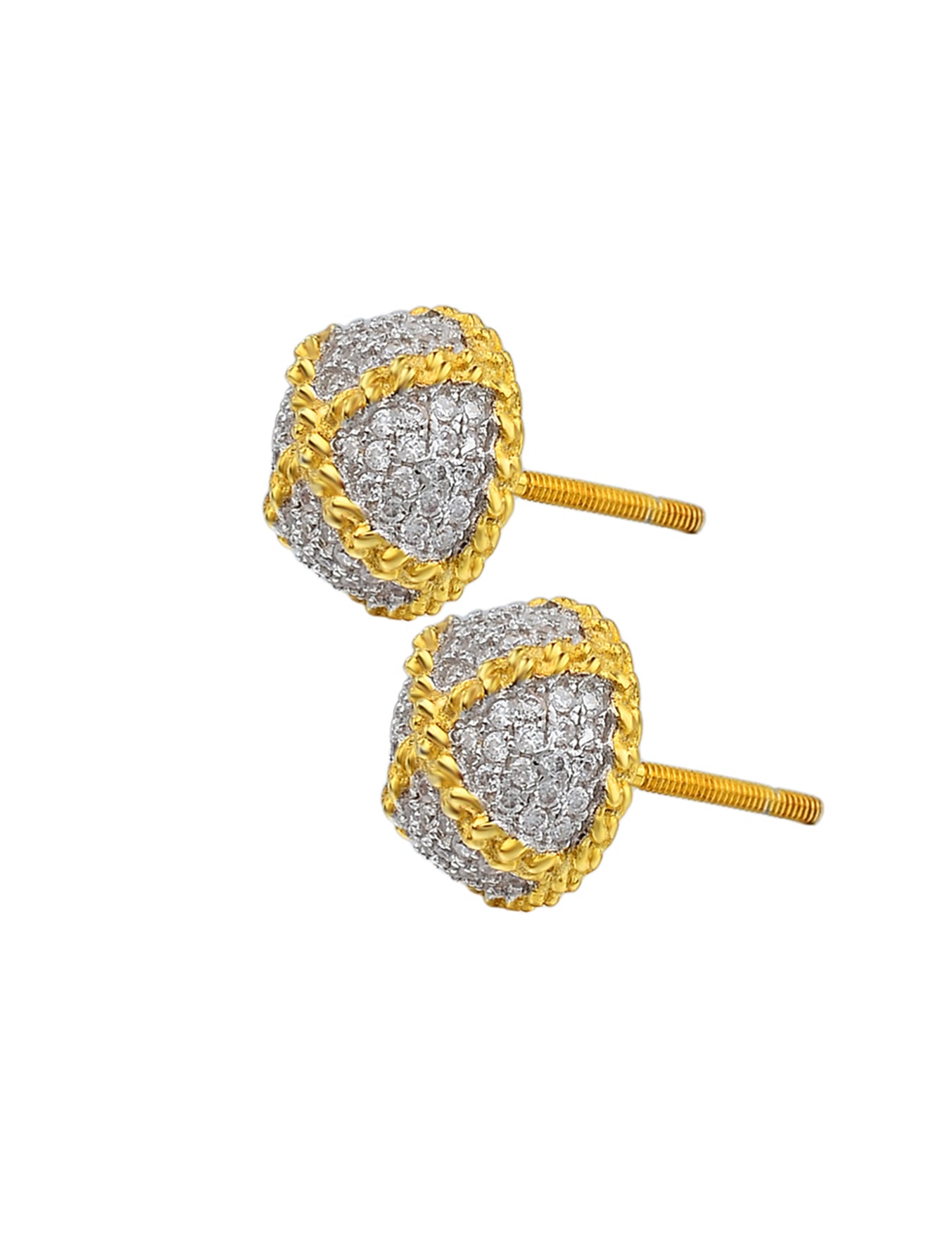 18K Gold Plated Cubic Zirconia Stud Earrings