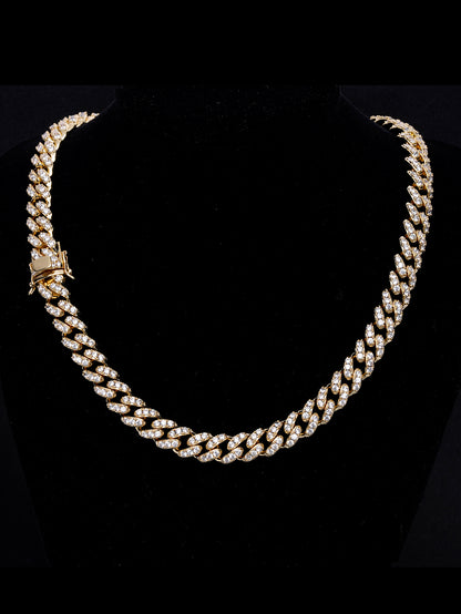 Iced Out  Miami Cuban Link Chain Necklace 12mm