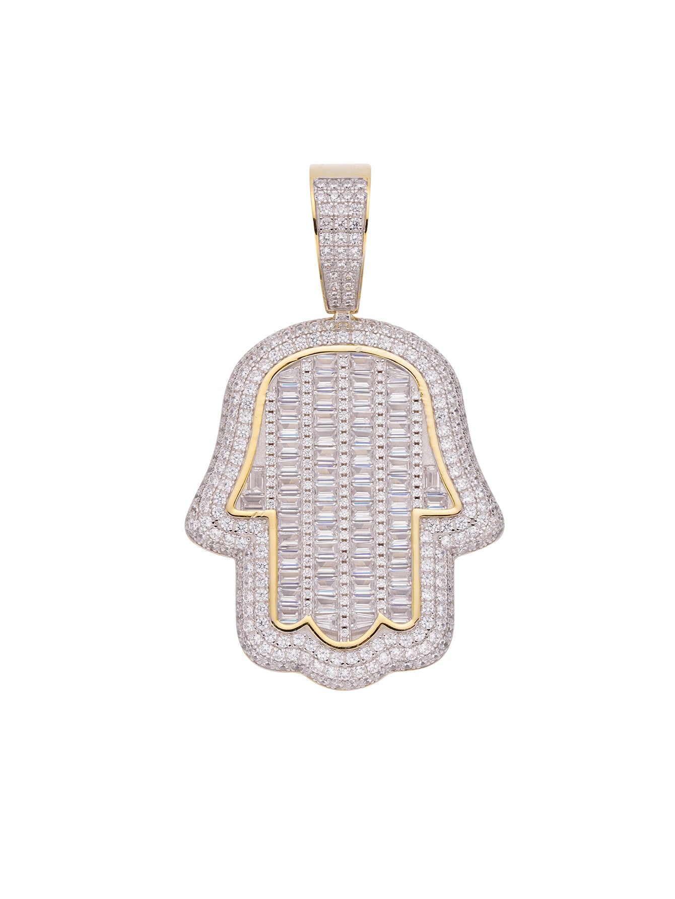 Iced Out hamsa Hands Pendant