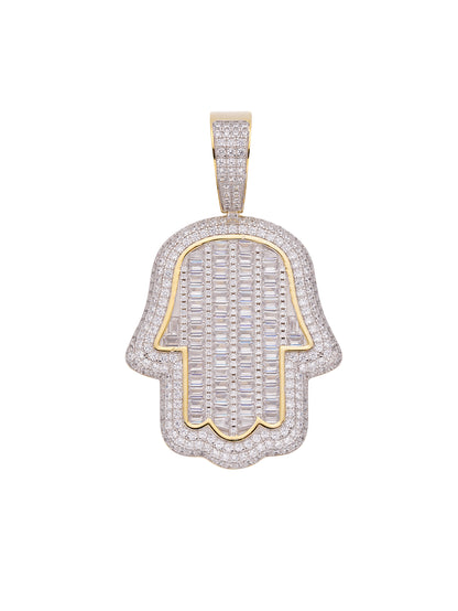 Iced Out hamsa Hands Pendant