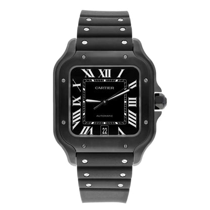 Cartier Santos Large 39.8mm WSSA0039 Rubber Roman Black Dial