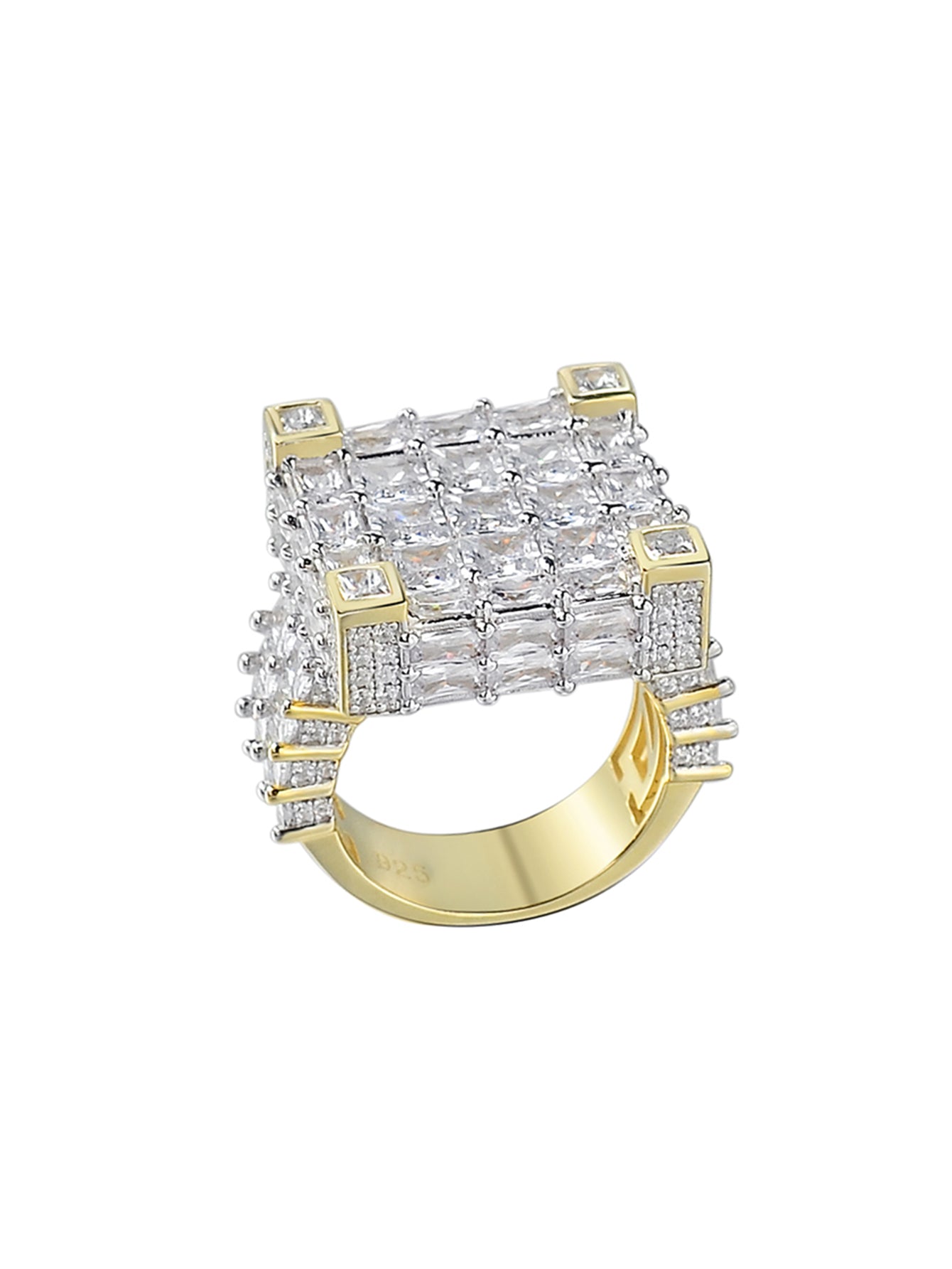 Iced Out Ring 14K Gold Plated Ring