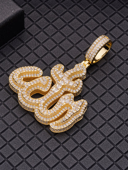 18K  Iced Out  Gold Religion Pendant