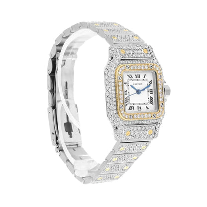 Cartier Santos Stainless Steel & 18K Yellow Gold Automatic Ladies Watch