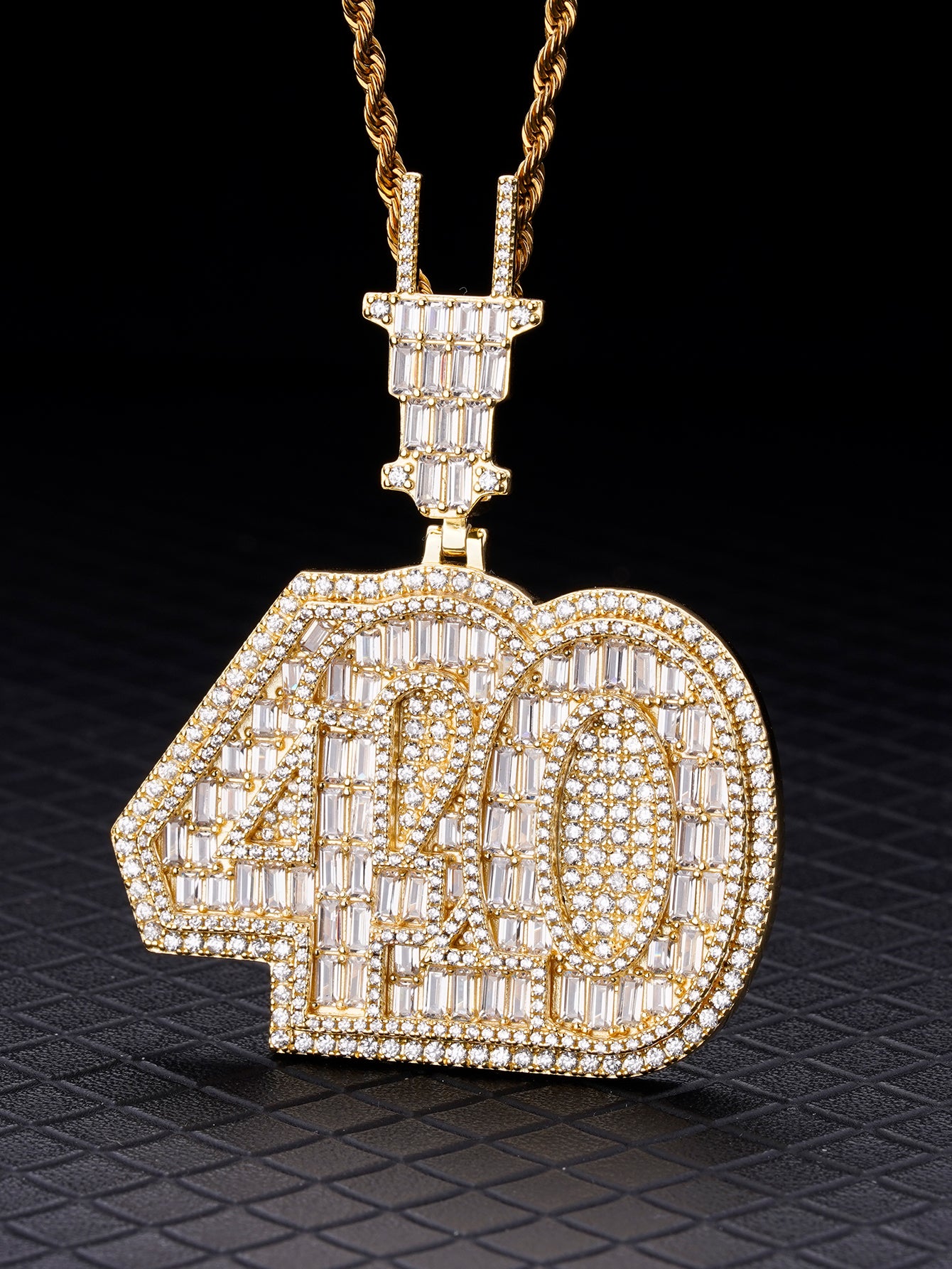 Iced 18K Gold Plated  Happy 420 Pendant