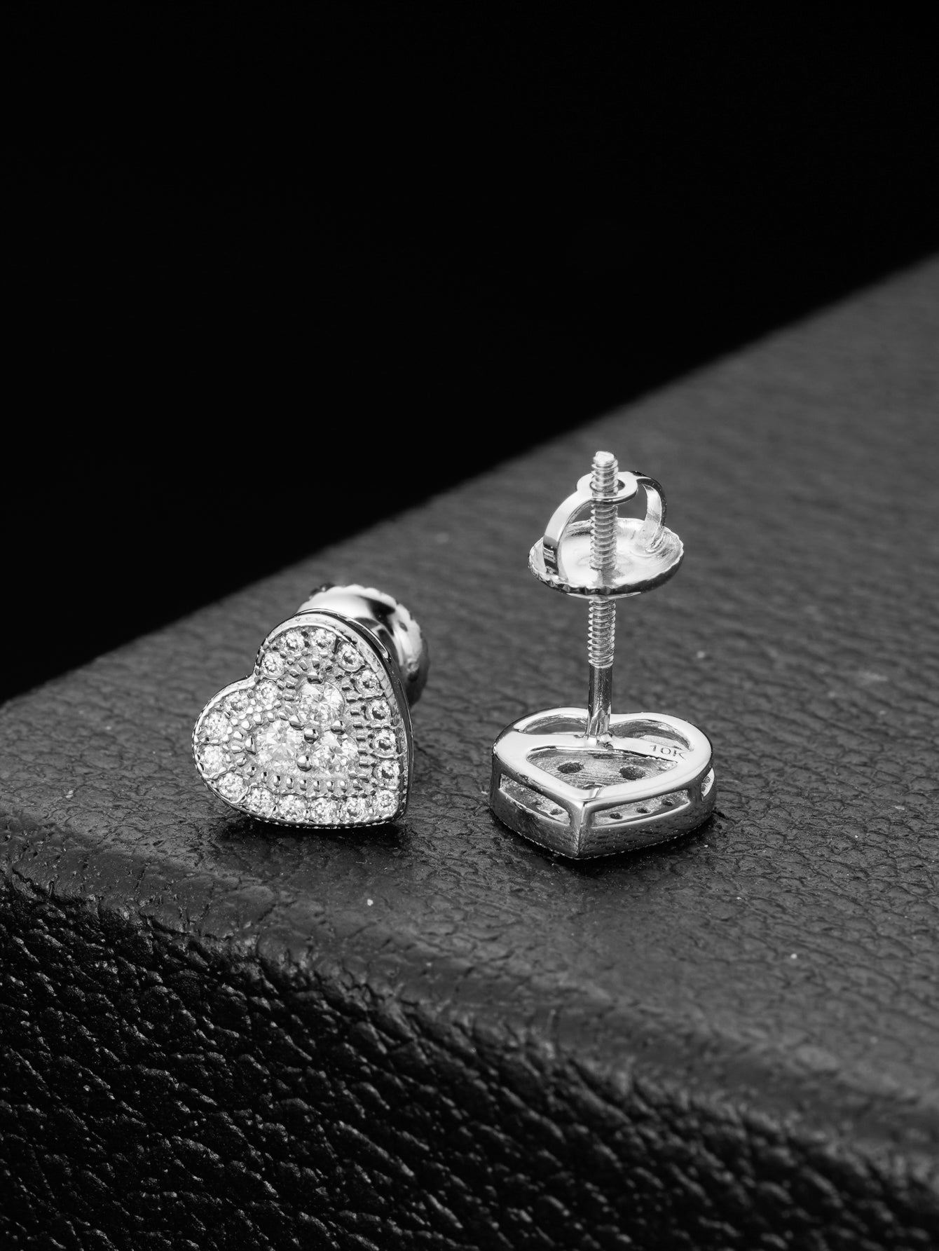 Moissanite Heart Earrings