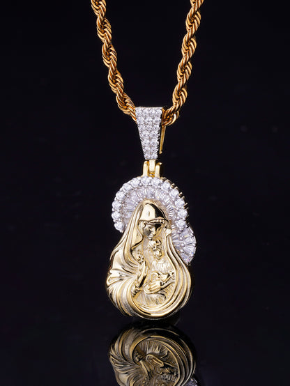 Iced Out Virgin Mary Pendant