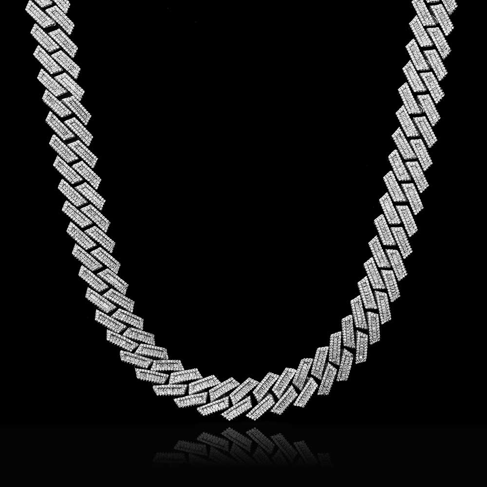 18mm Double Row Diamond Cuban Chain