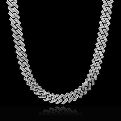 18mm Double Row Diamond Cuban Chain