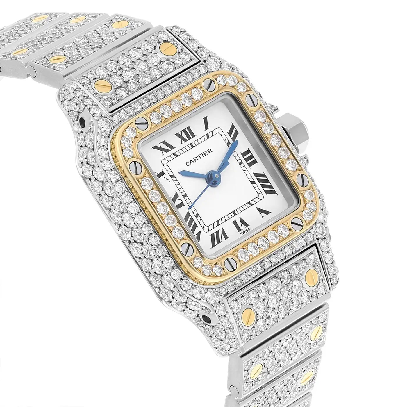 Cartier Santos Stainless Steel & 18K Yellow Gold Automatic Ladies Watch