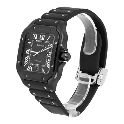 Cartier Santos Large 39.8mm WSSA0039 Rubber Roman Black Dial