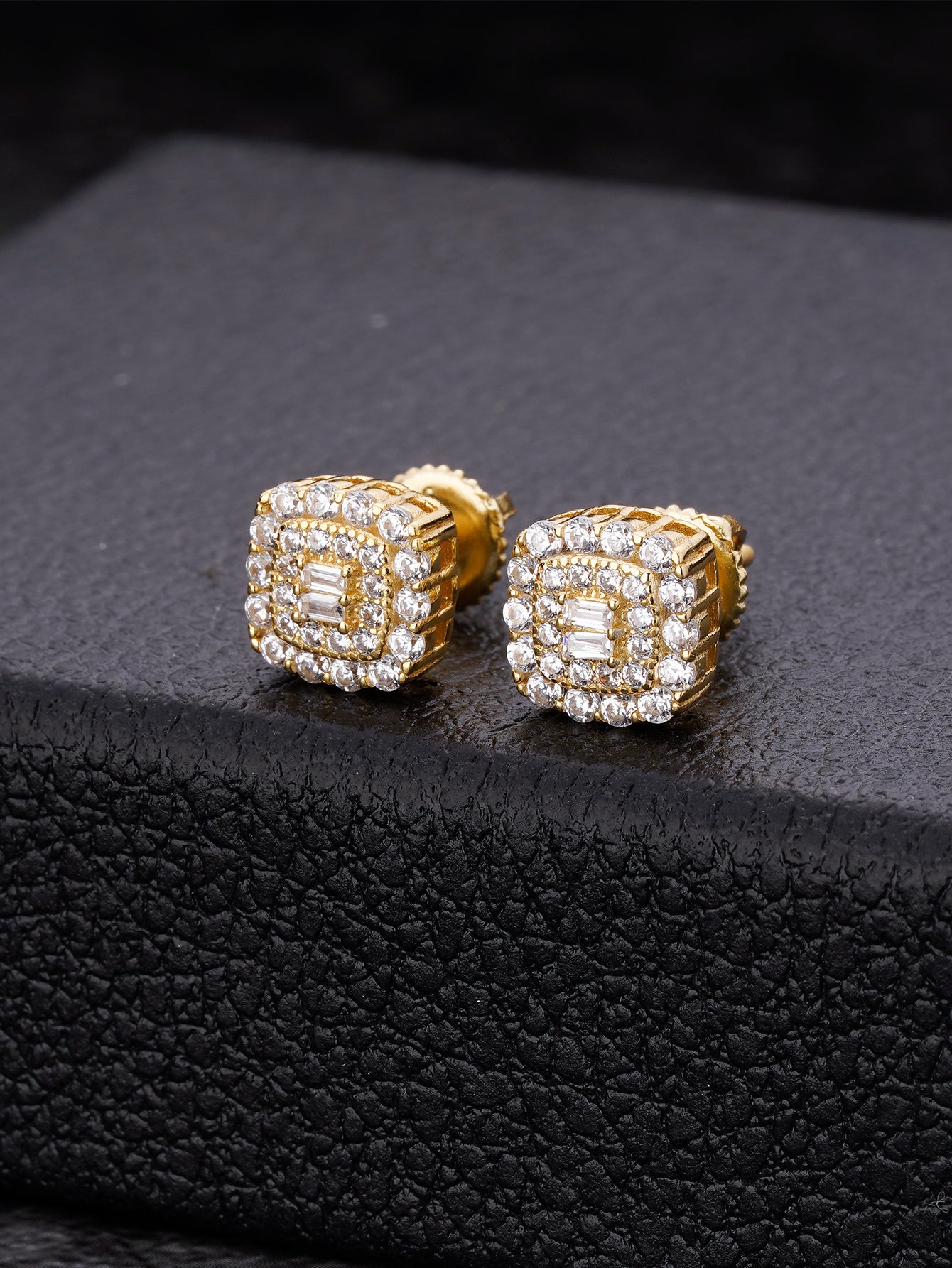 Iced Out Square Stud Earrings