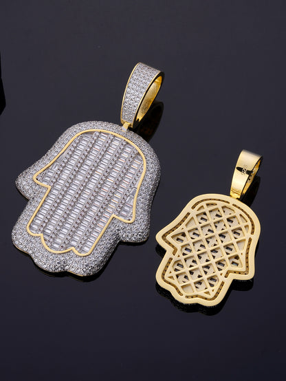 Iced Out hamsa Hands Pendant