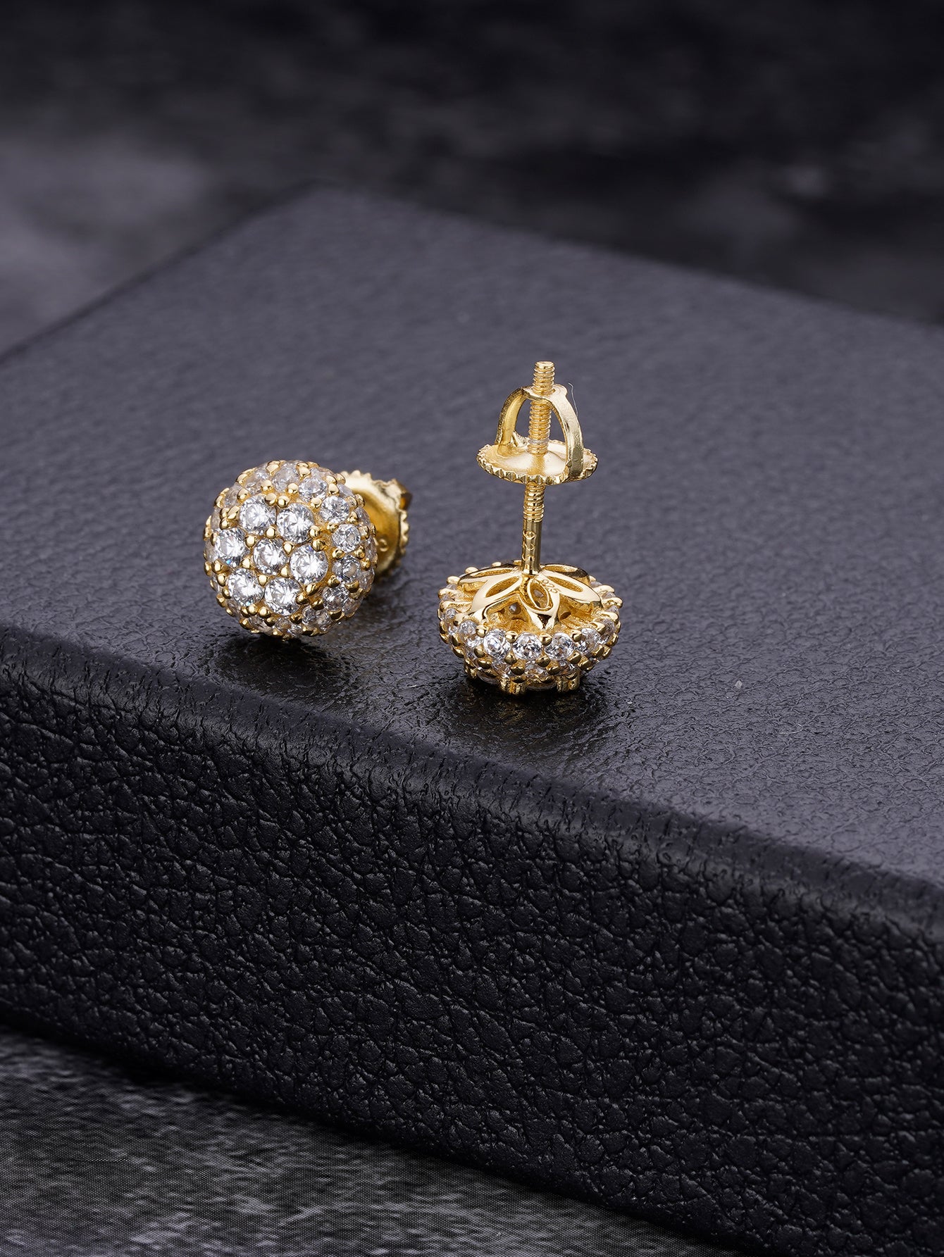 Moissanite Stud Earrings 14K Gold Plated