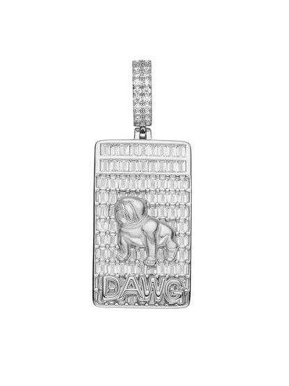 Iced Out Bulldog Dog Tag Pendant