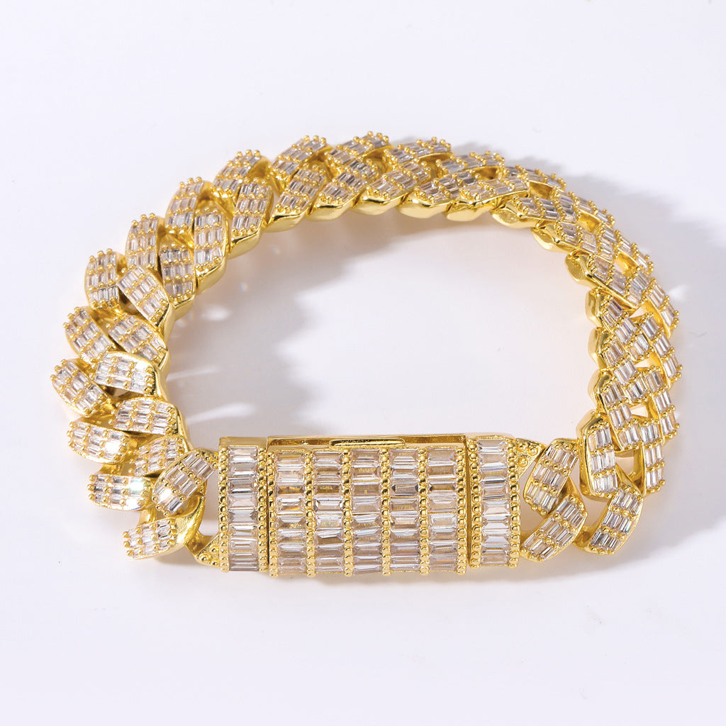 Iced Out  Zirconia Diamond Flap Buckle Bracelet