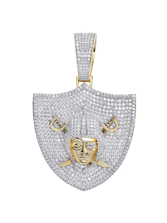 Raiders Iced Out Shield Pendant