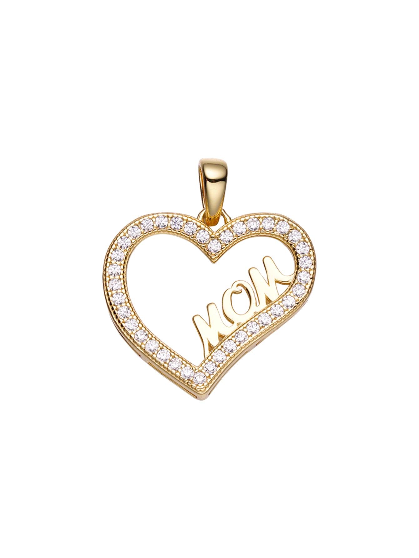 14K Gold Plated Cubic Zirconia Heart Pendant