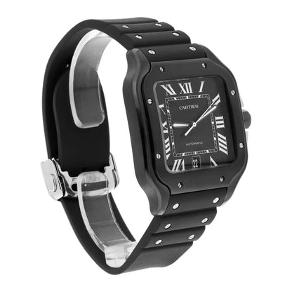 Cartier Santos Large 39.8mm WSSA0039 Rubber Roman Black Dial