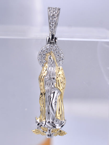 Luxury Virgin Mary Pendant 14k Gold Plated