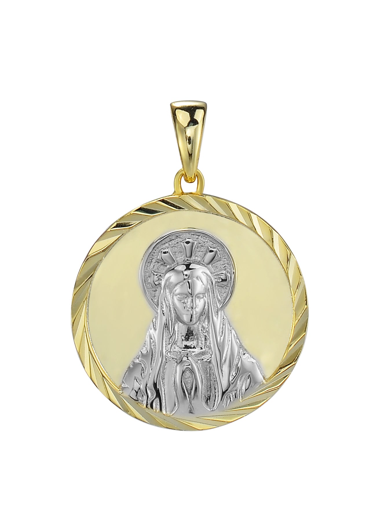 24K Gold Plated Mother Cameo Design Virgin Mary Pendant