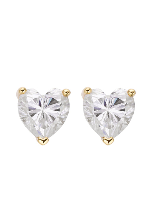 18K White Gold Plated Cubic Zirconia Diamond Stud Earrings