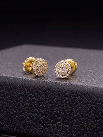 Iced Out 18k Gold Plated  Moissanite Stud Earring