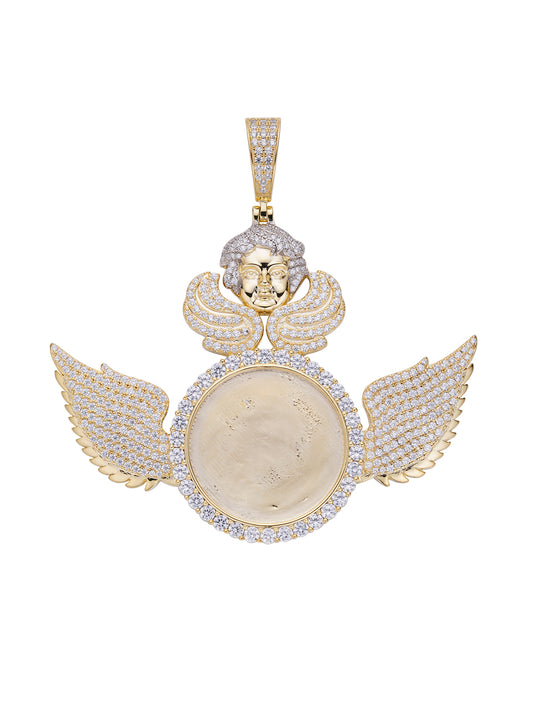 14K Personal Photo My Angel Iced Out Pendant