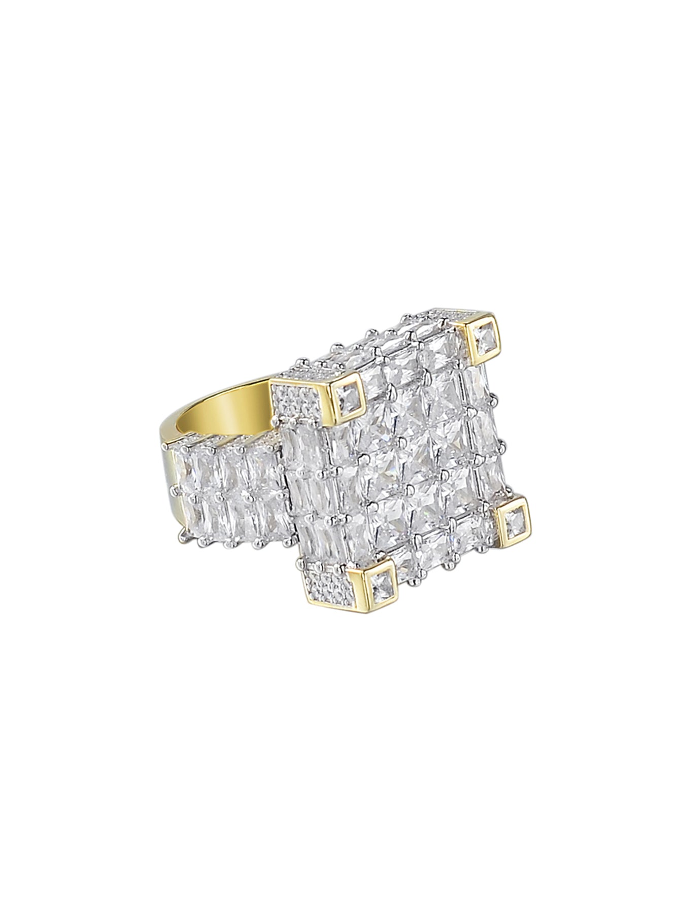 Iced Out Ring 14K Gold Plated Ring