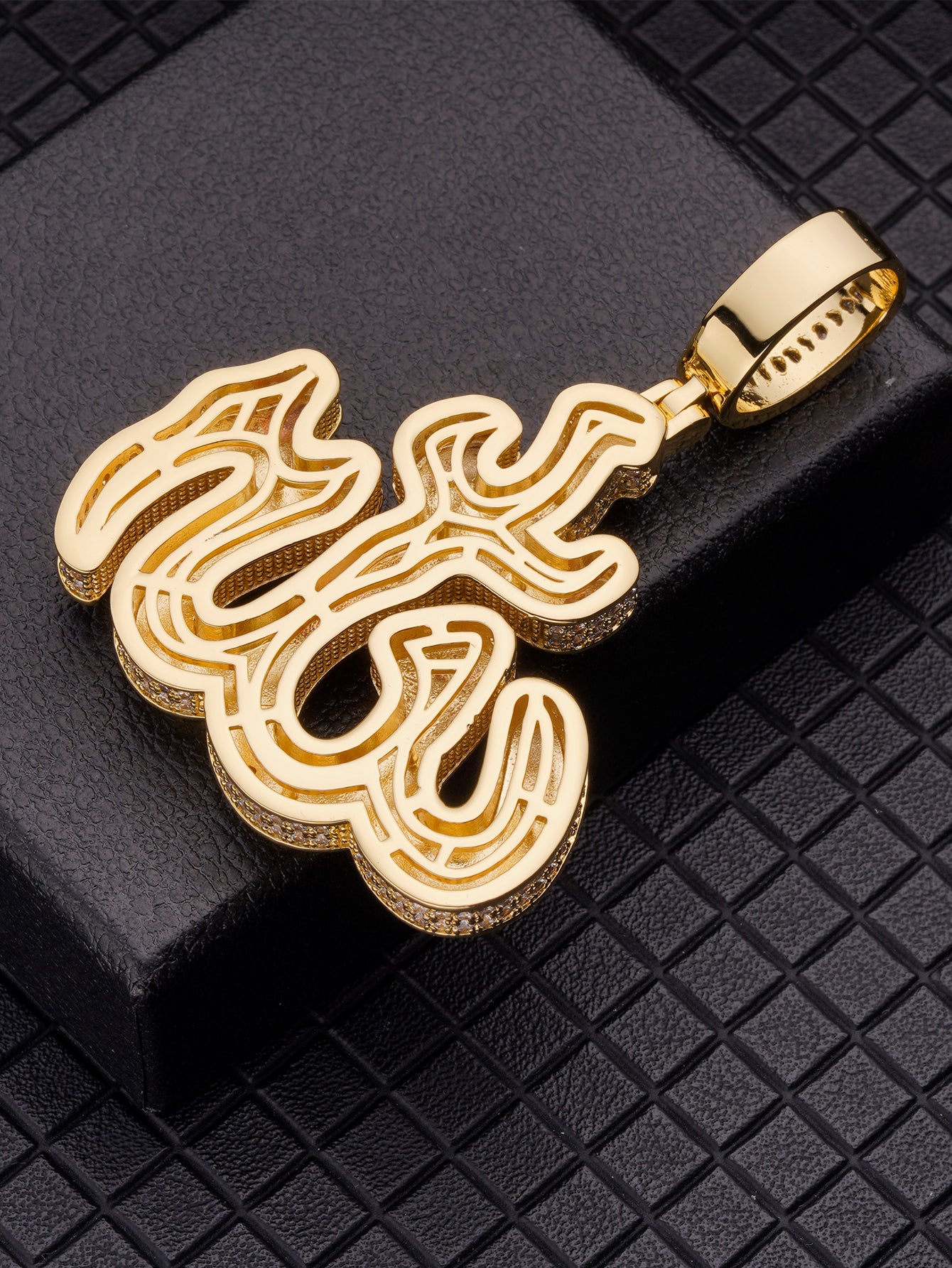 18K  Iced Out  Gold Religion Pendant