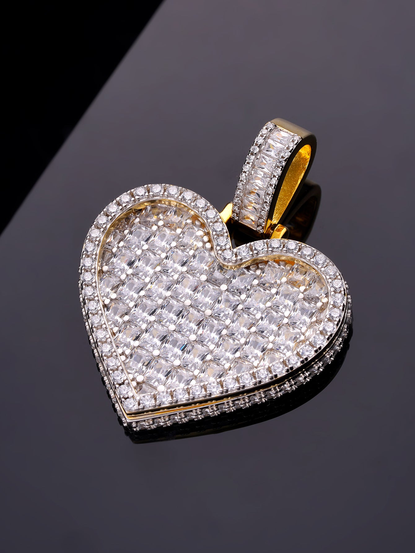 Iced Out Heart Shaped Pendant