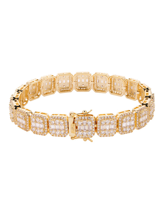 Bling Iced Out Bracelet Diamond  Baguette Cluster Tennis Bracelet