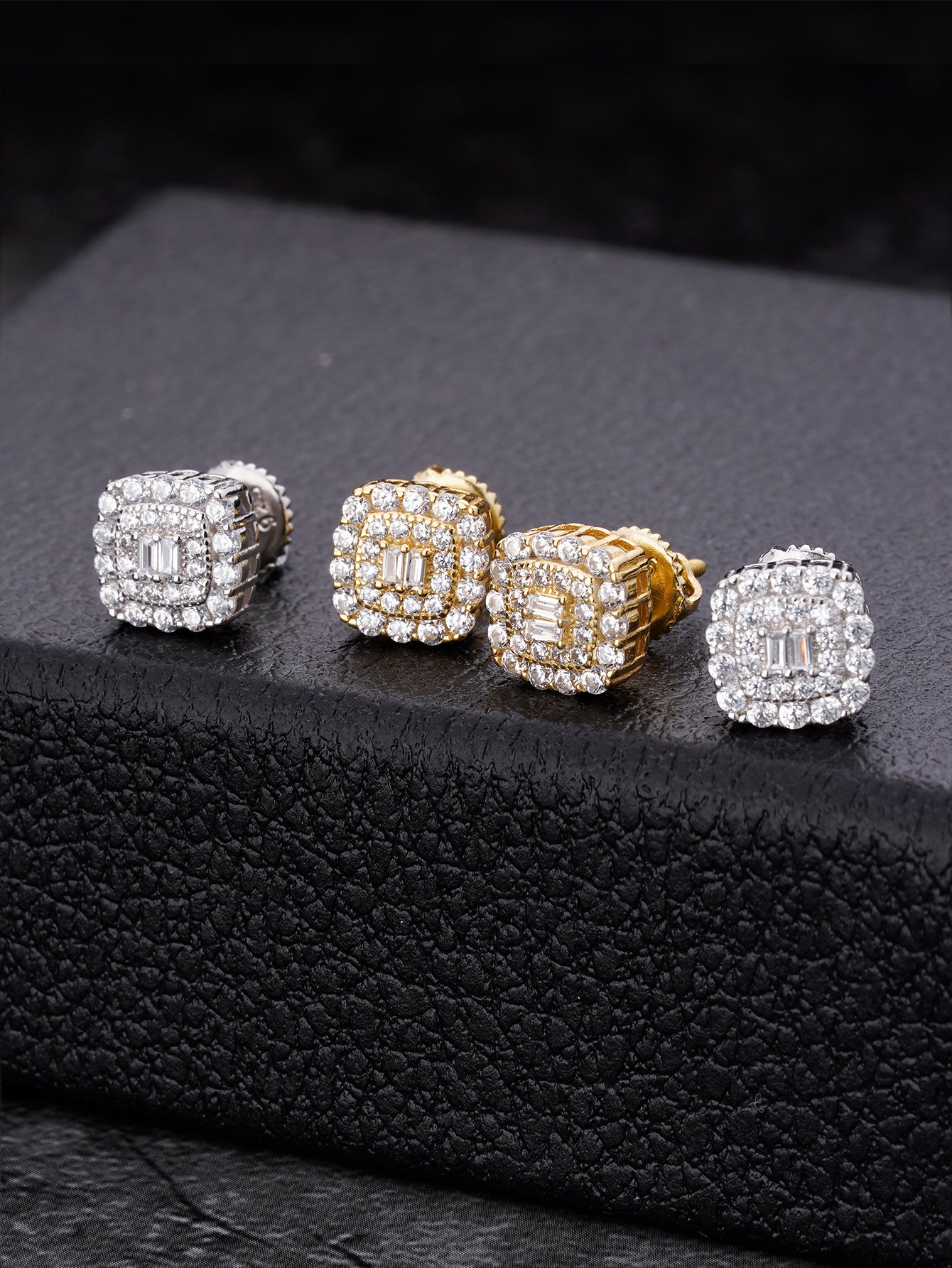 Iced Out Square Stud Earrings