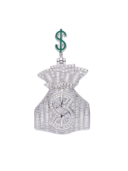 Iced Out  Money Bag Pendant