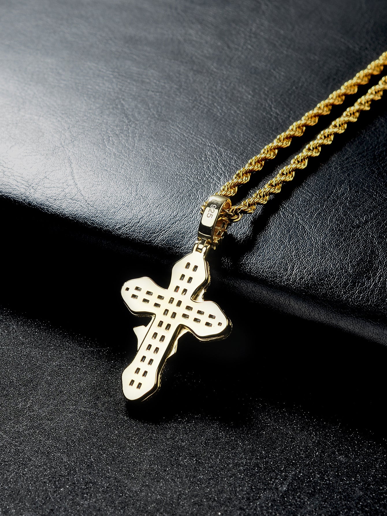 Cross Necklace For Men Brass Cross Chain For Men Gothic Cross Pendant Mens Cross Necklace With Praying Hands For Women Boys Goth Necklace Christian Jewelry