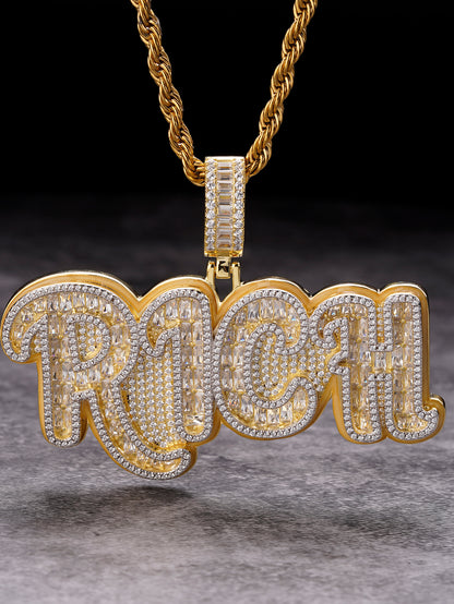 Iced Out RICH Diamond  Pendant