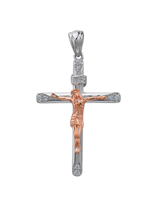 Cross Sterling Silver 925 Crucifix Jesus Christ Pendant Religious Unisex Jewelry