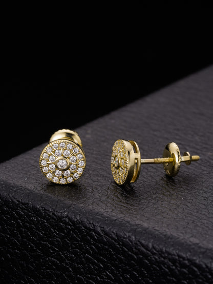 Moissanite 14k Gold Plating  Diamond  Stud Earrings