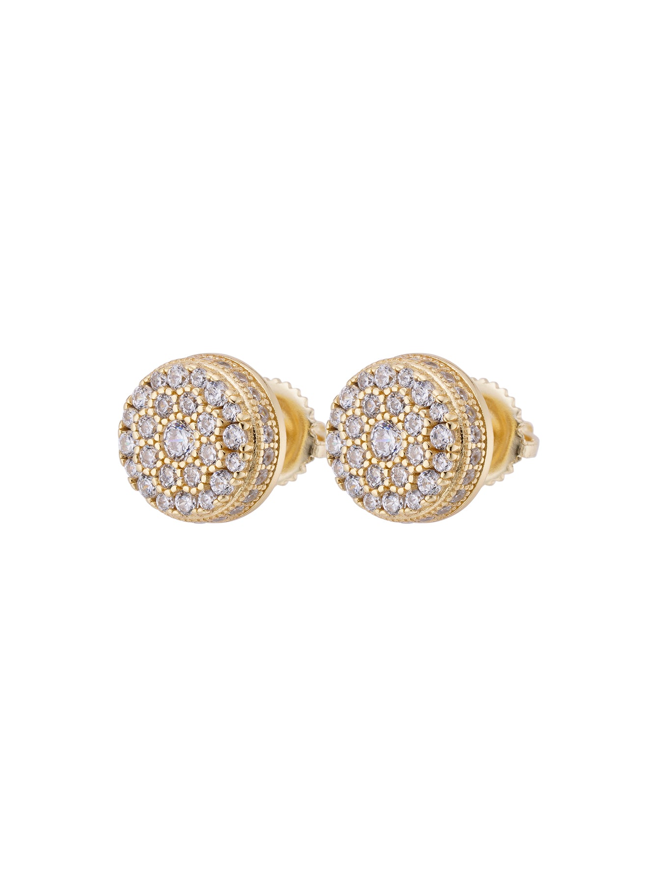 14K Gold Plated Iced out Moissanite Diamond  Stud Earrings