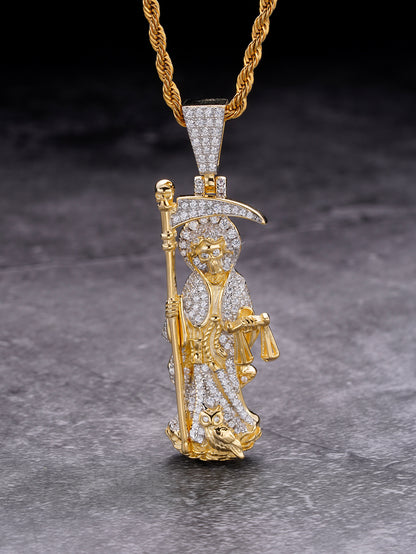 Holy Death Grim Reaper Gold Plated Pendant