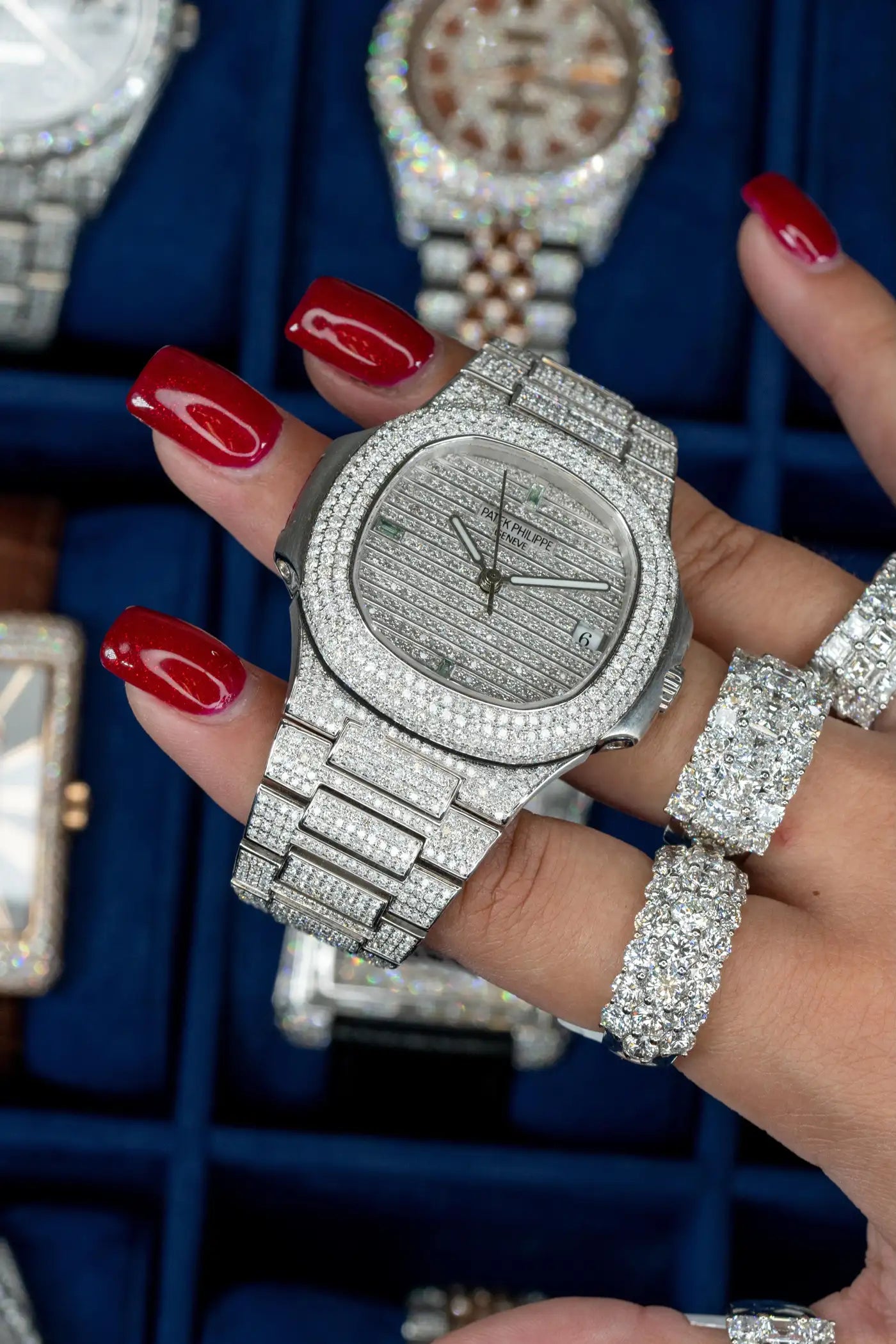 Patek Philippe 5711 All Diamond Watch 18 Karat in Stock