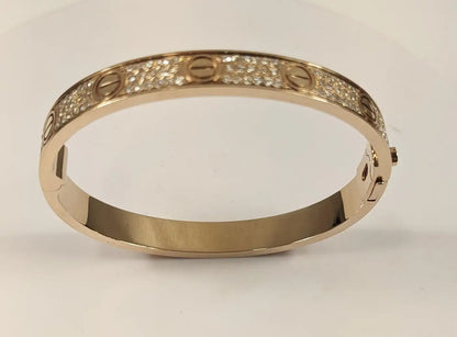 Cartier LOVE Bracelet yellow gold pavé diamonds box and papers size 16